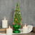 16" LIGHTED TREE IN GREEN GLASS BASE