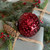 4" RED HOBNAIL KUGEL ORNAMENT