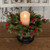 16" SNOWY HOLLY CANDLE RING W/ PINE & BERRIES & CONES