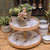 WHITE MARBLE 2 TIERED TRAY