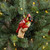 5" SNOWY CARDINAL BRANCH ORNAMENT