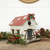 RED ROOF BIRDHOUSE WITH AWNING AND RAIL