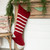 38" KNIT RED AND WHITE STRIPE STOCKING