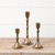 SET/ 3 GOLD TAPER CANDLE  HOLDERS