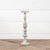 16" WHITE AGED PILLAR CANDLE STAND