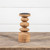 9.25" WOODEN PEDASTAL CANDLE HOLDERS