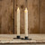 SET/ 2 - 9.5" MOVING FLAME CREAM TAPER CANDLE