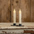 SET/ 2 - 6.75" MOVING FLAME CREAM TAPER CANDLE