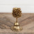 6.5" GOLD PINECONE TAPER CANDLE HOLDER