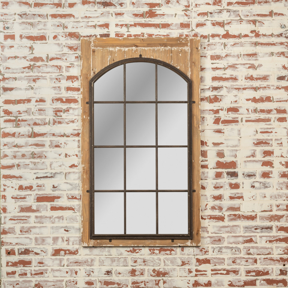 52" WOOD FRAME ARCHED MIRROR* Ragon House