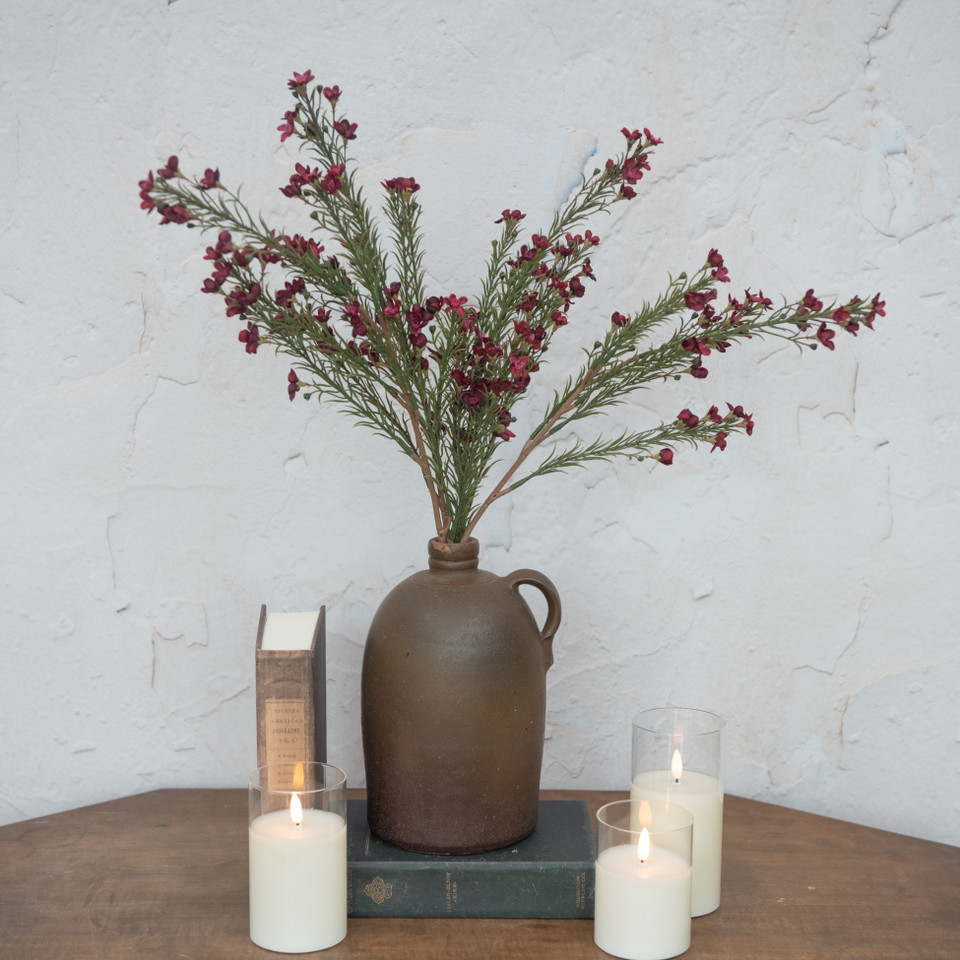 29" BURGUNDY WAXFLOWER SPRAY