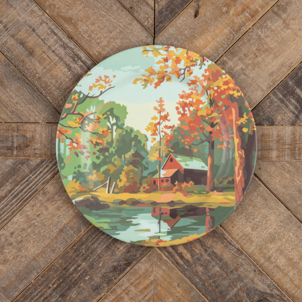 CABIN IN THE WOODS PAINT BY NUMBER PLATE