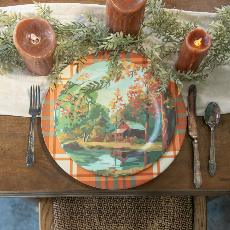 CABIN IN THE WOODS PAINT BY NUMBER PLATE