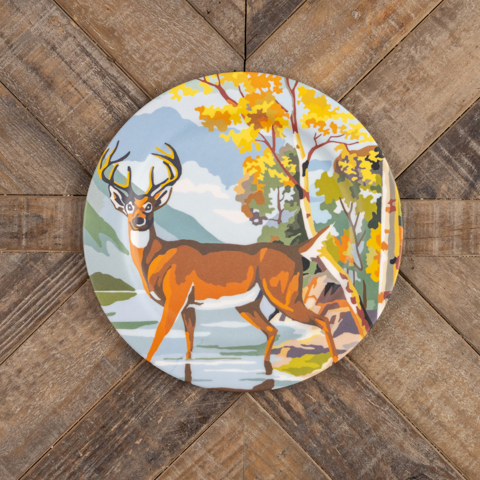 DEER BY THE WATER PAINT BY NUMBER PLATE