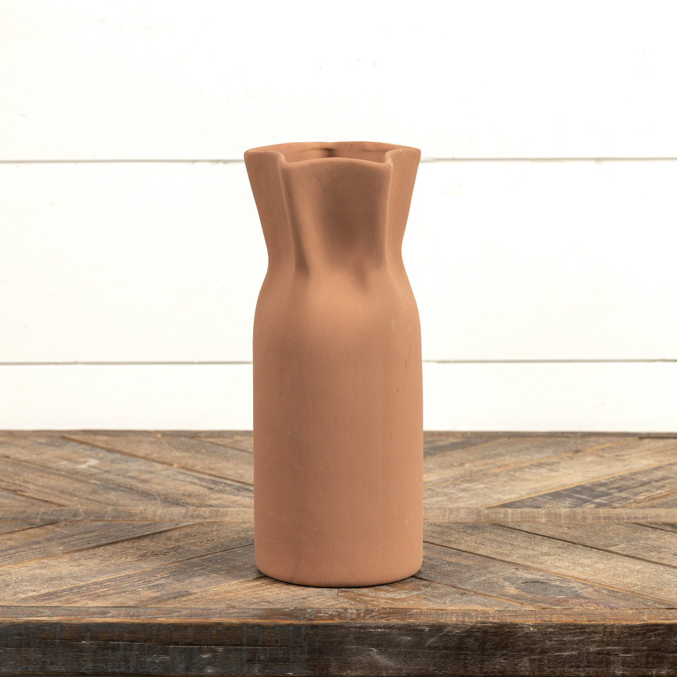 BROWN PINCHED VASE