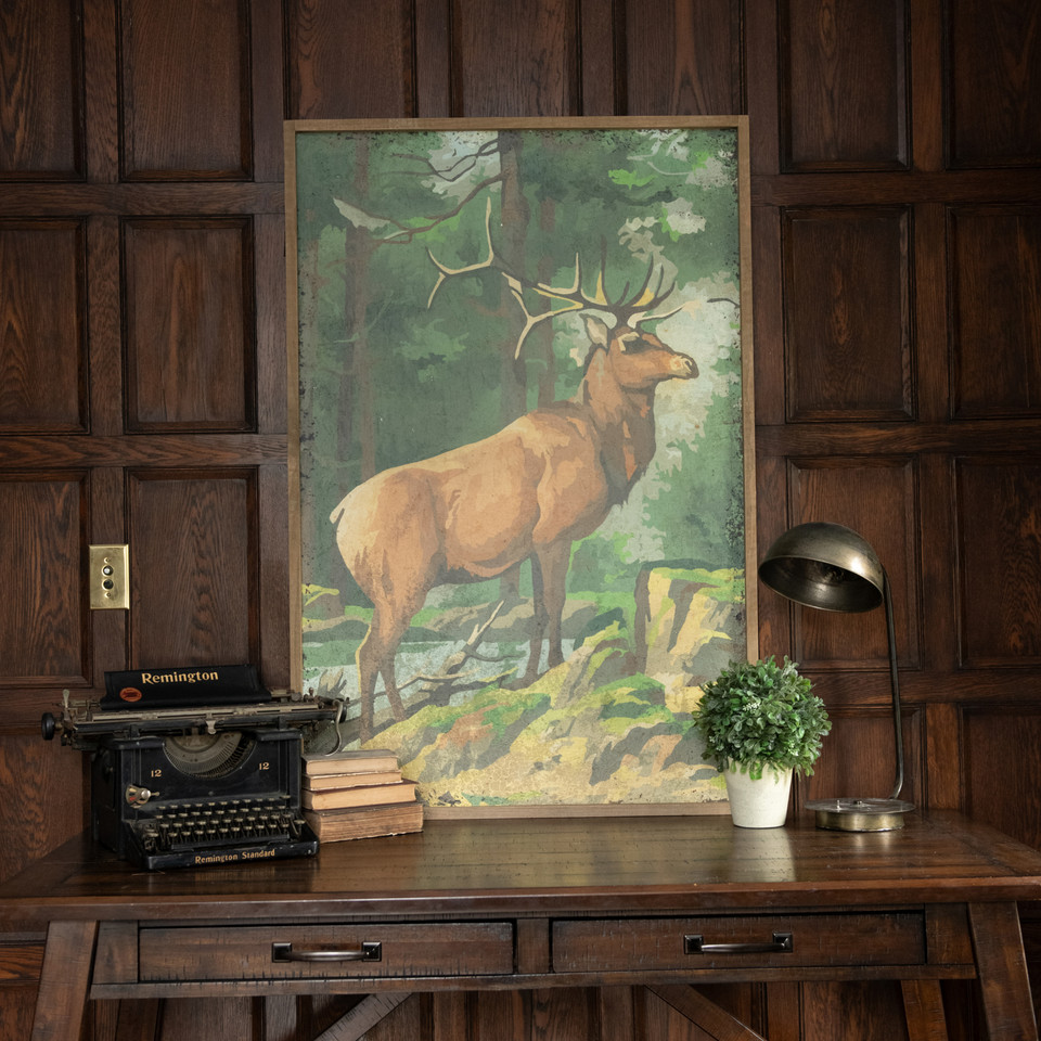 48" BUCK IN THE WOODS PAINT BY NUMBER PRINT