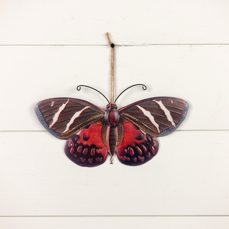 12" RED & BROWN BUTTERFLY