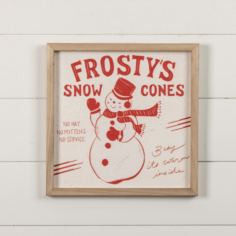 FROSTY PRINT W/ WOOD FRAME