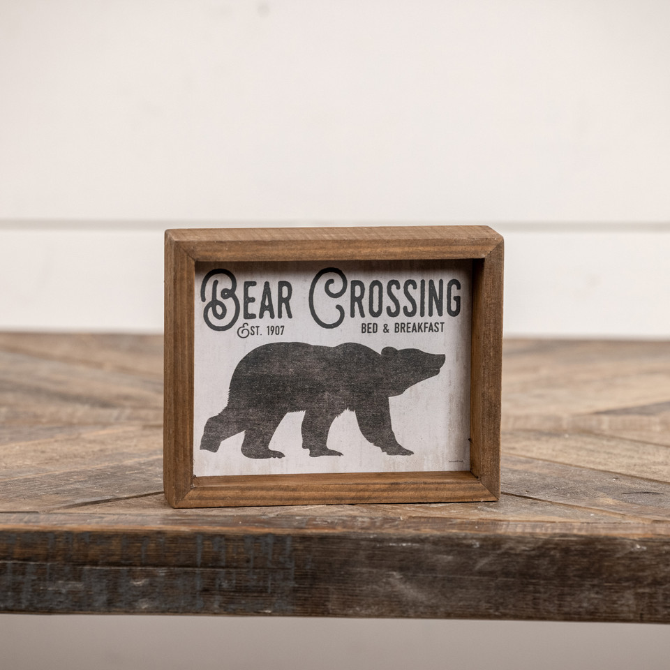 BEAR CROSSING TABLETOP SIGN