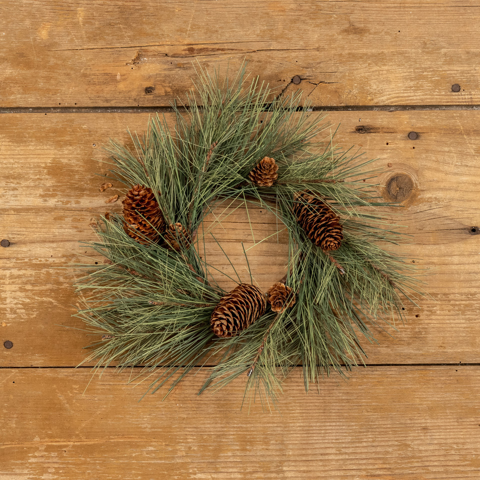 10" LONG NEEDLE PINE CANDLE RING