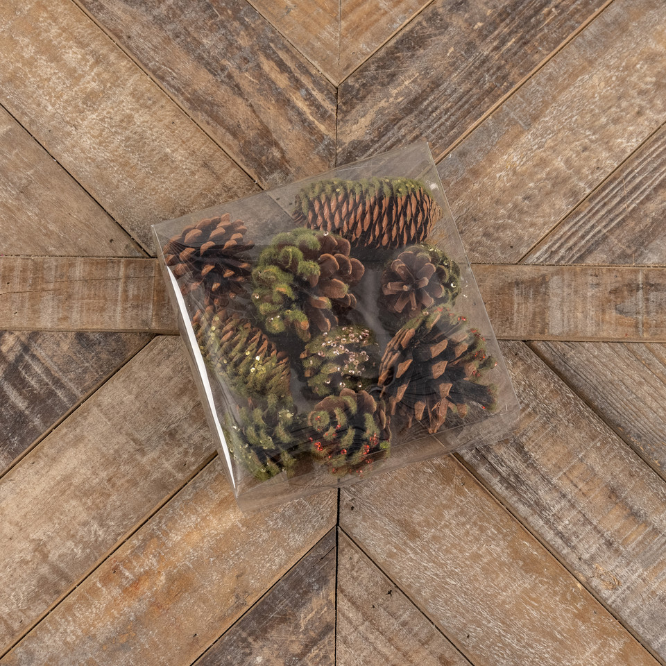 PINECONE, MOSS & SEQUIN BOWL FILLER