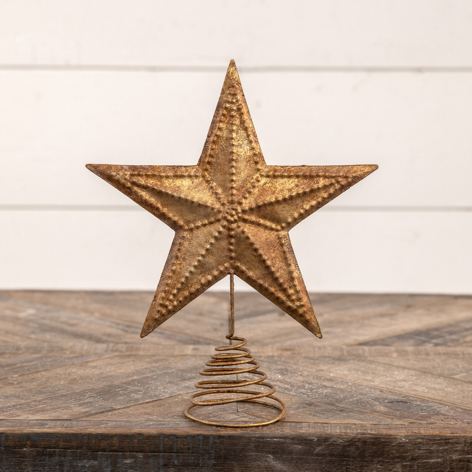 ANTIQUE GOLD STAR TREE TOPPER