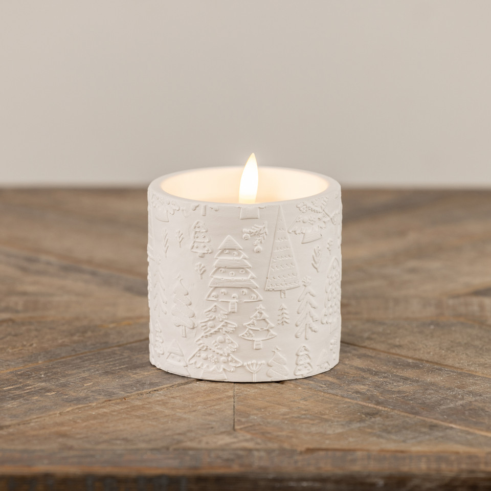 3.25" - 3D FLAME HOLIDAY EMBOSSED CANDLE