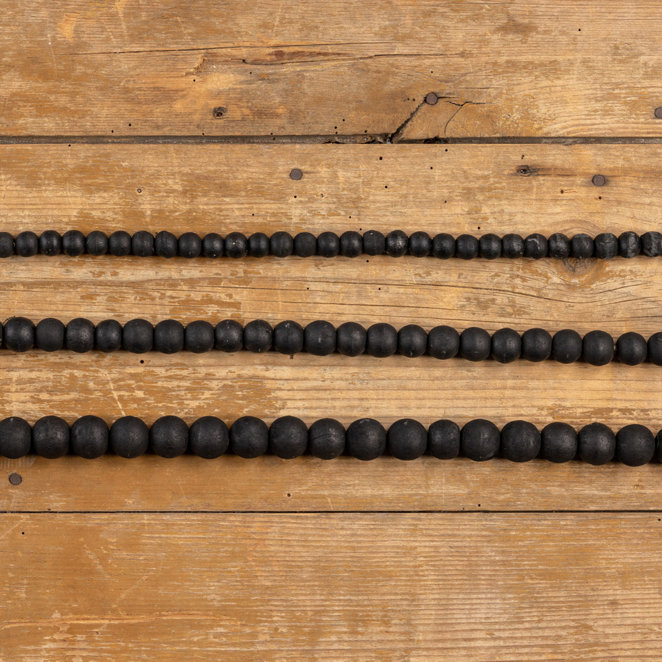 9' SMALL ROUND BLACK WOOD BEAD GARLAND