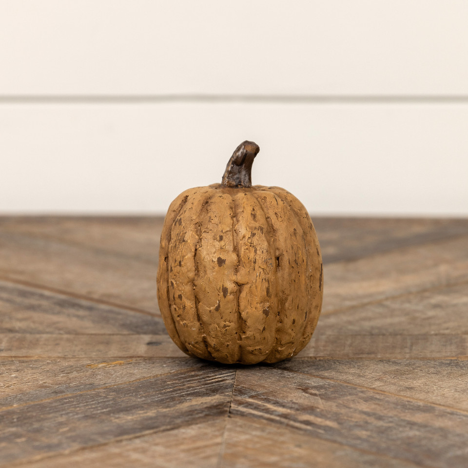 3.75" BEIGE TALL PUMPKIN
