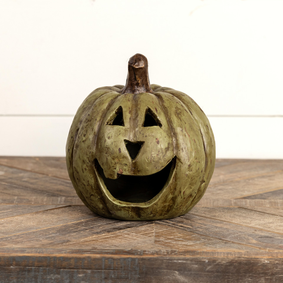 8" OLIVE GREEN BIG MOUTH PUMPKIN