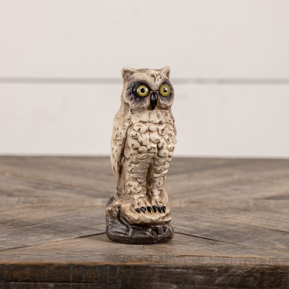 6" VINTAGE WHITE OWL