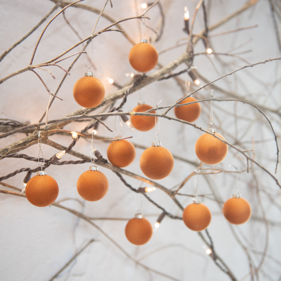 SET/ 12 - 1.75" FAWN FLOCKED BALLS