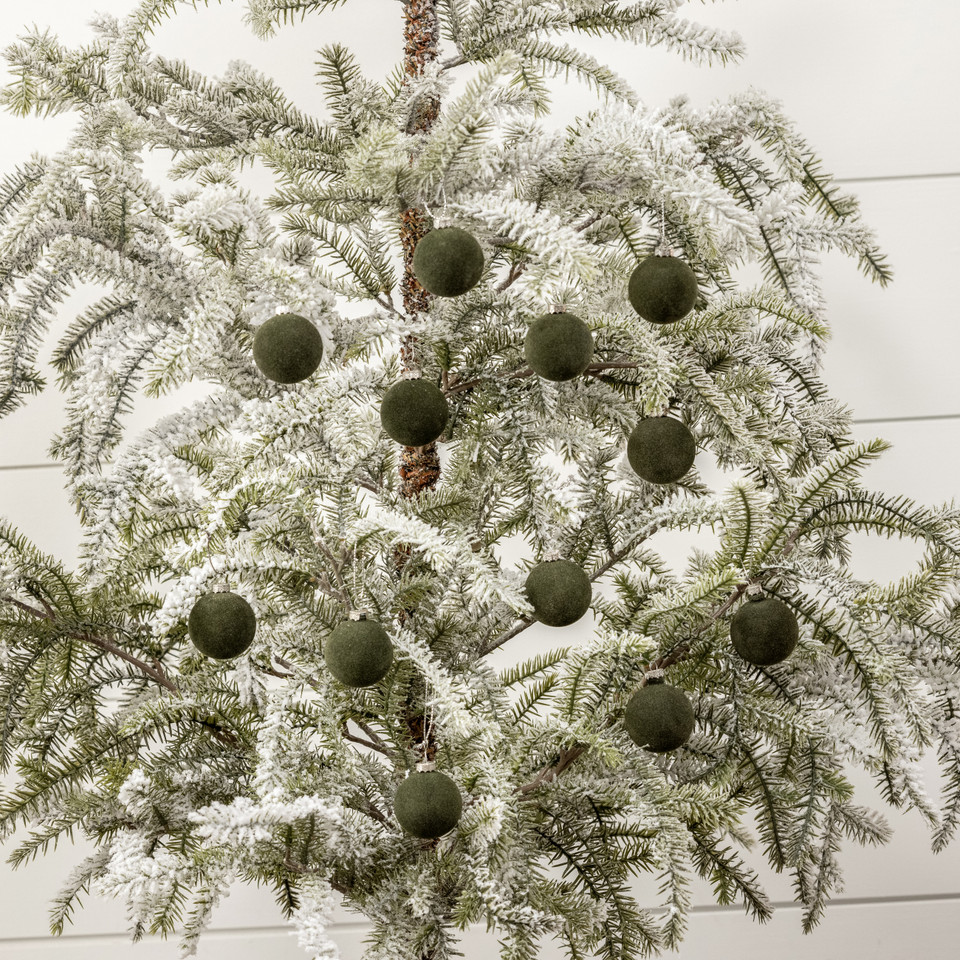 SET/ 12 - 1.75" FOREST FLOCKED BALLS