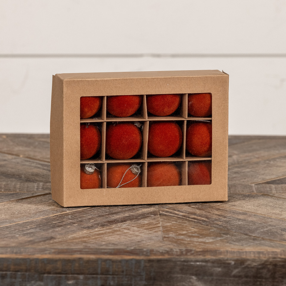SET/ 12 - 1.75" RUSSET FLOCKED BALLS