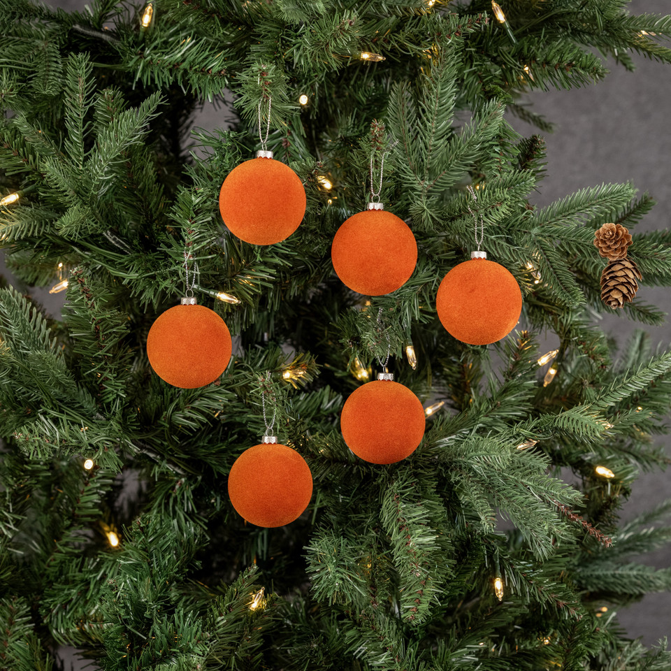 SET/ 6 - 2.5" RUSSET FLOCKED BALLS