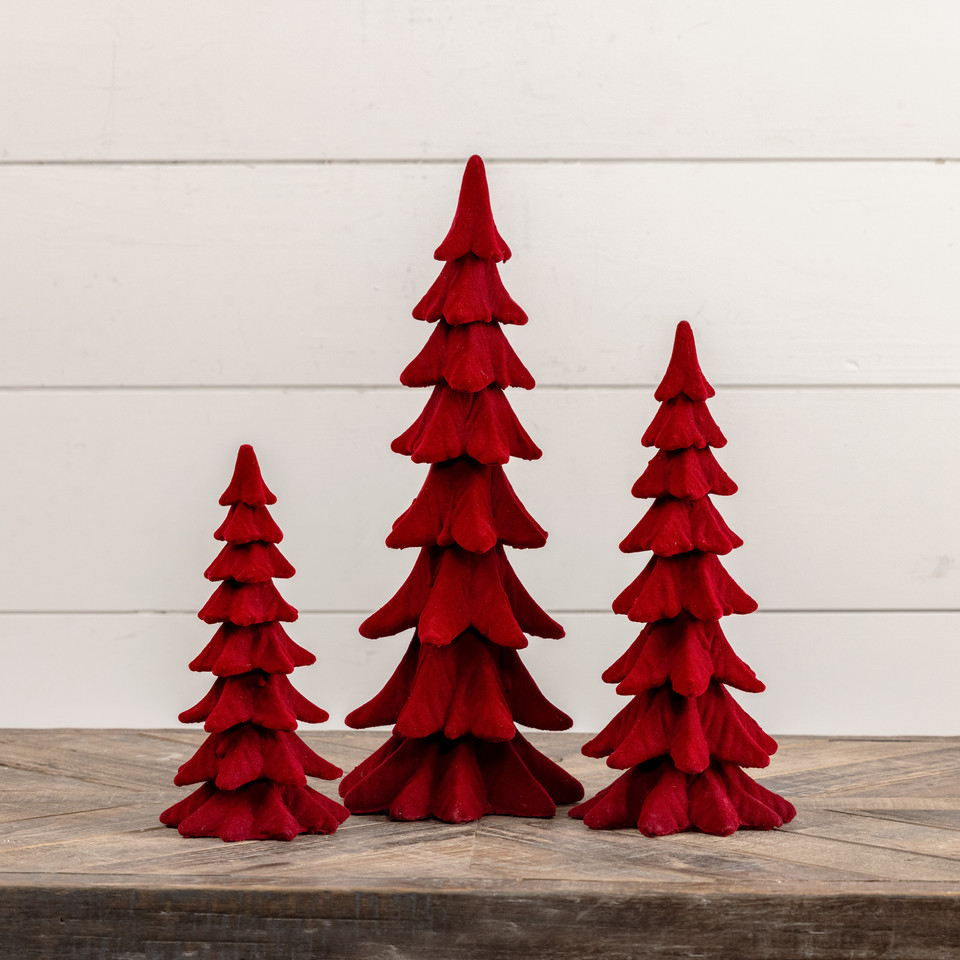 9" RED RESIN TREE