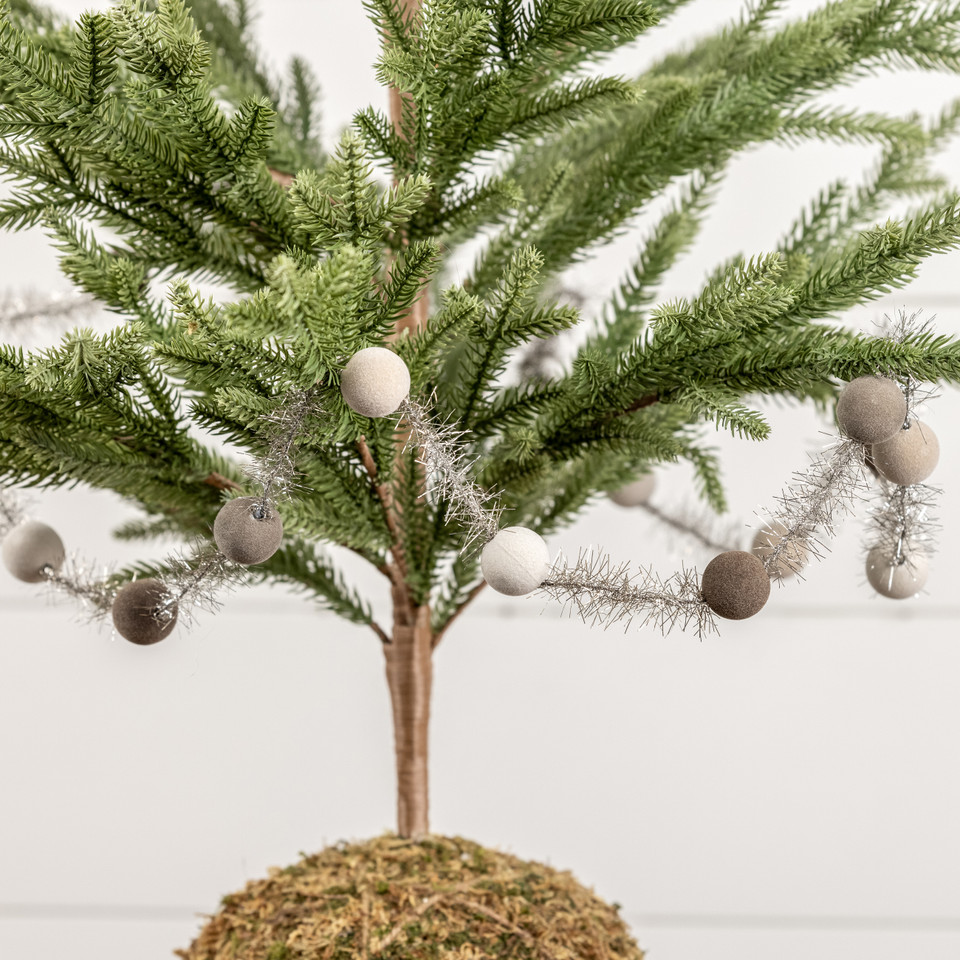 6' - GRADIENT GREY 1" FLOCKED BALL GARLAND