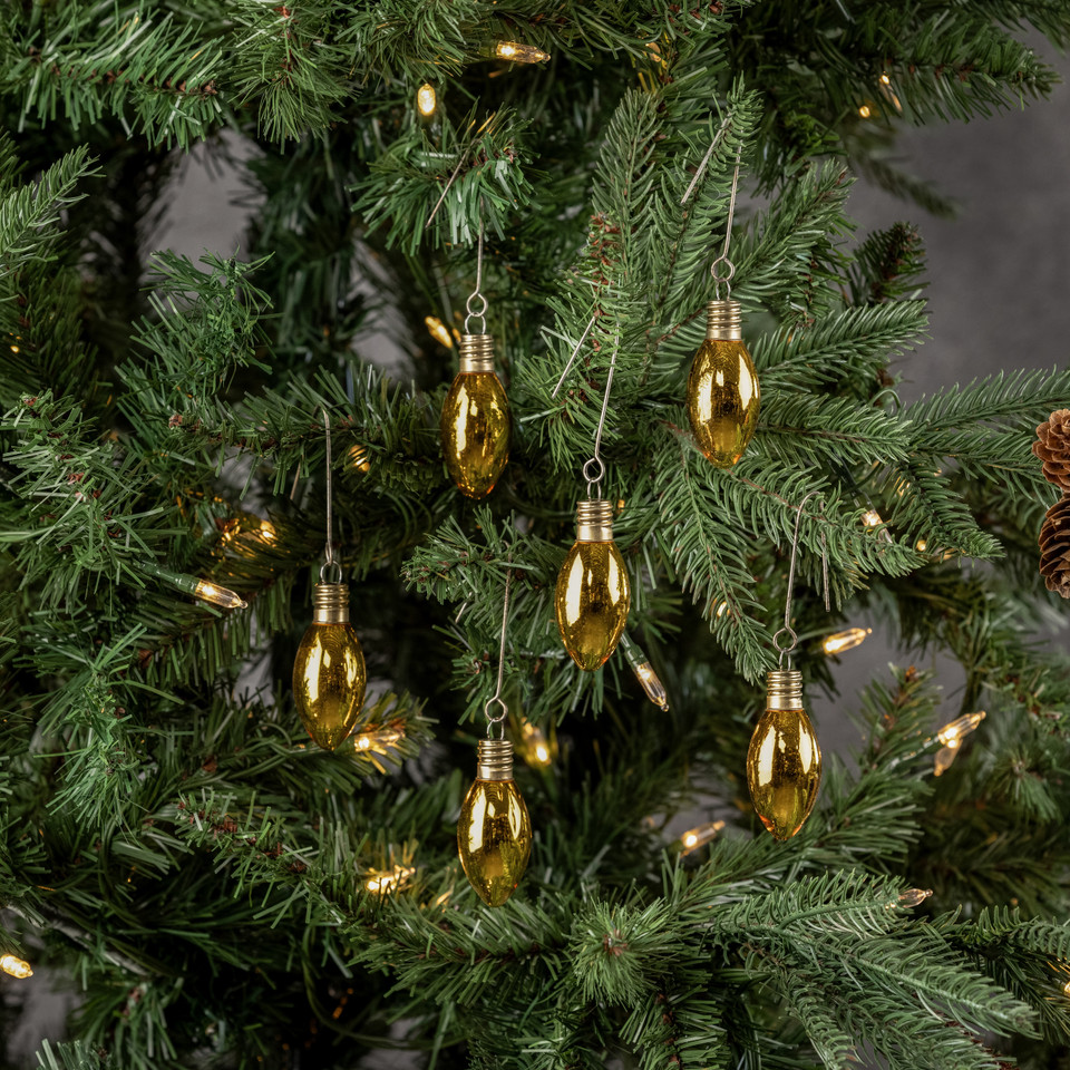 SET/ 6 GOLD GLASS BULBS