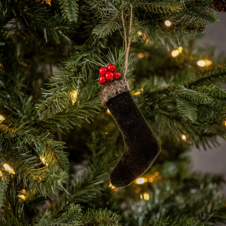 FOREST VELVET STOCKING ORNAMENT