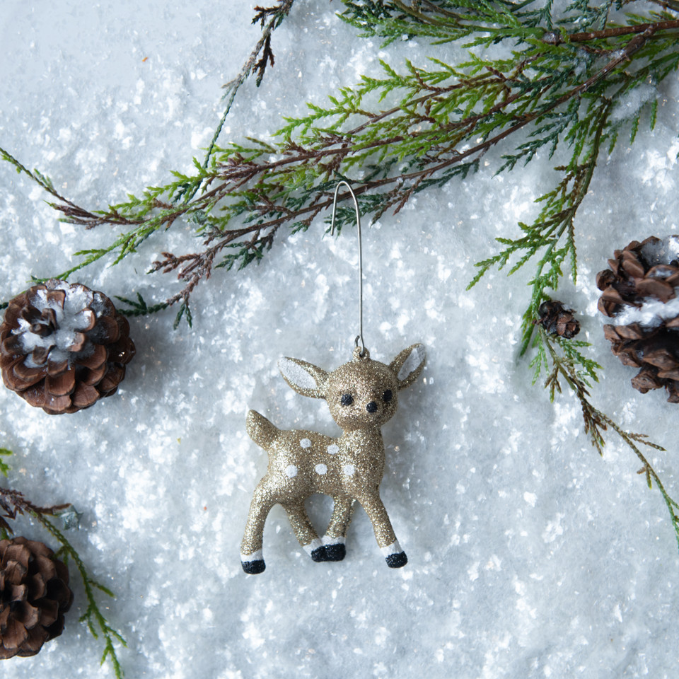 3.25" GOLD STANDING DEER ORNAMENT