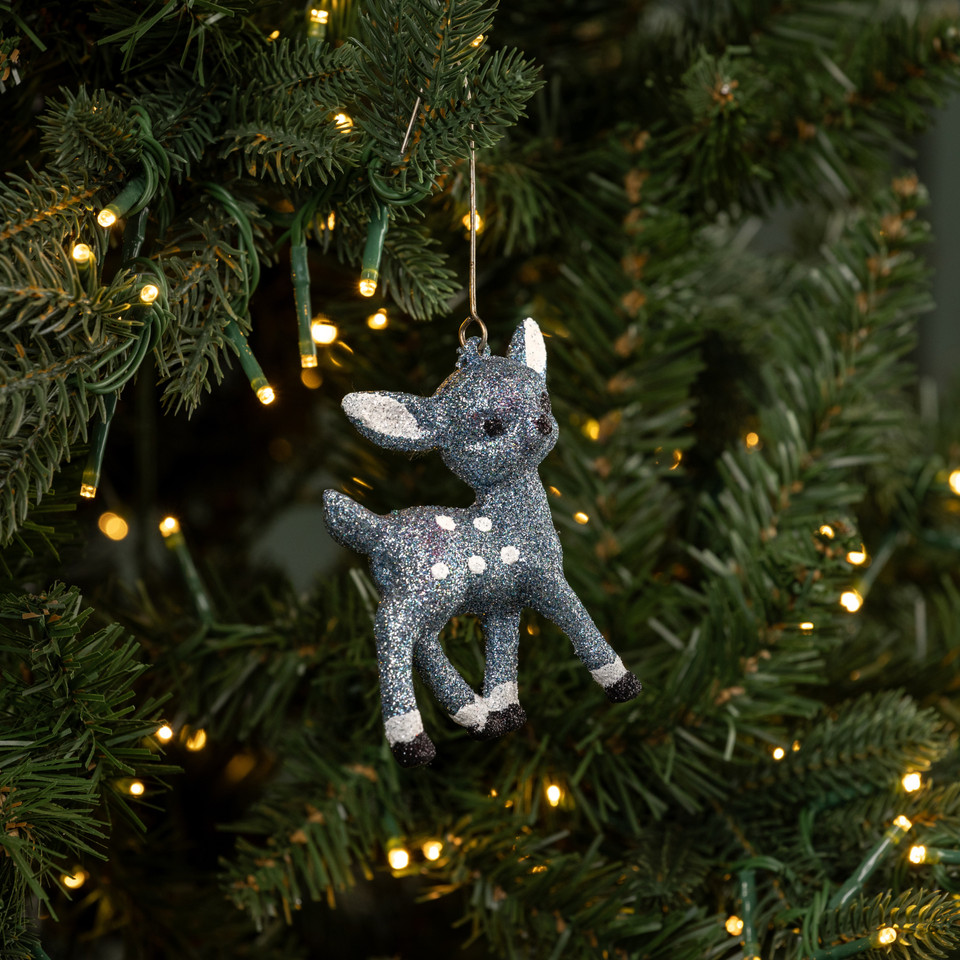 3.25" BLUE STANDING DEER ORNAMENT