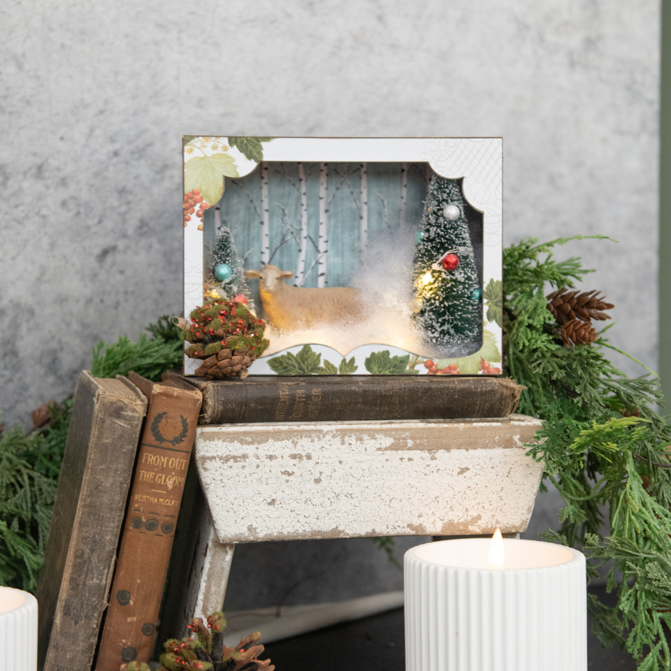 LIGHT UP SHEEP SHADOW BOX