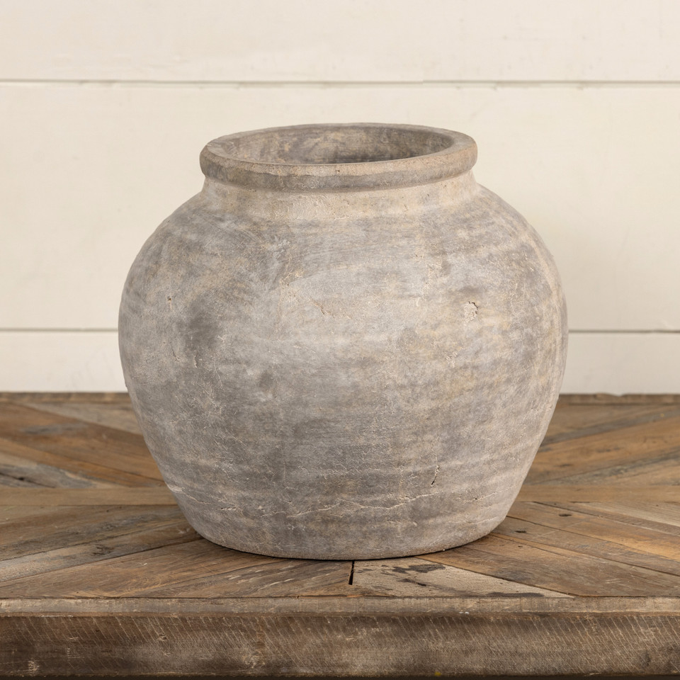 9.25" WHITEWASH TERRACOTTA PLANTER