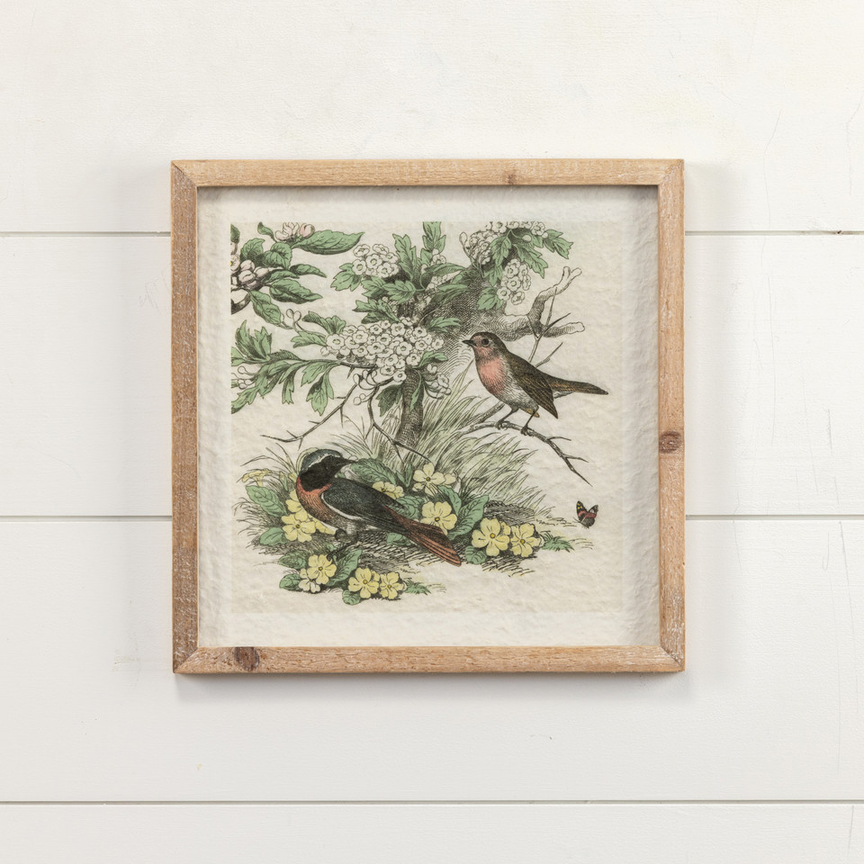 12" PAIR OF BIRDS PRINT