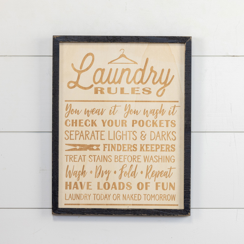 15.5" LAUNDRY RULES SIGN