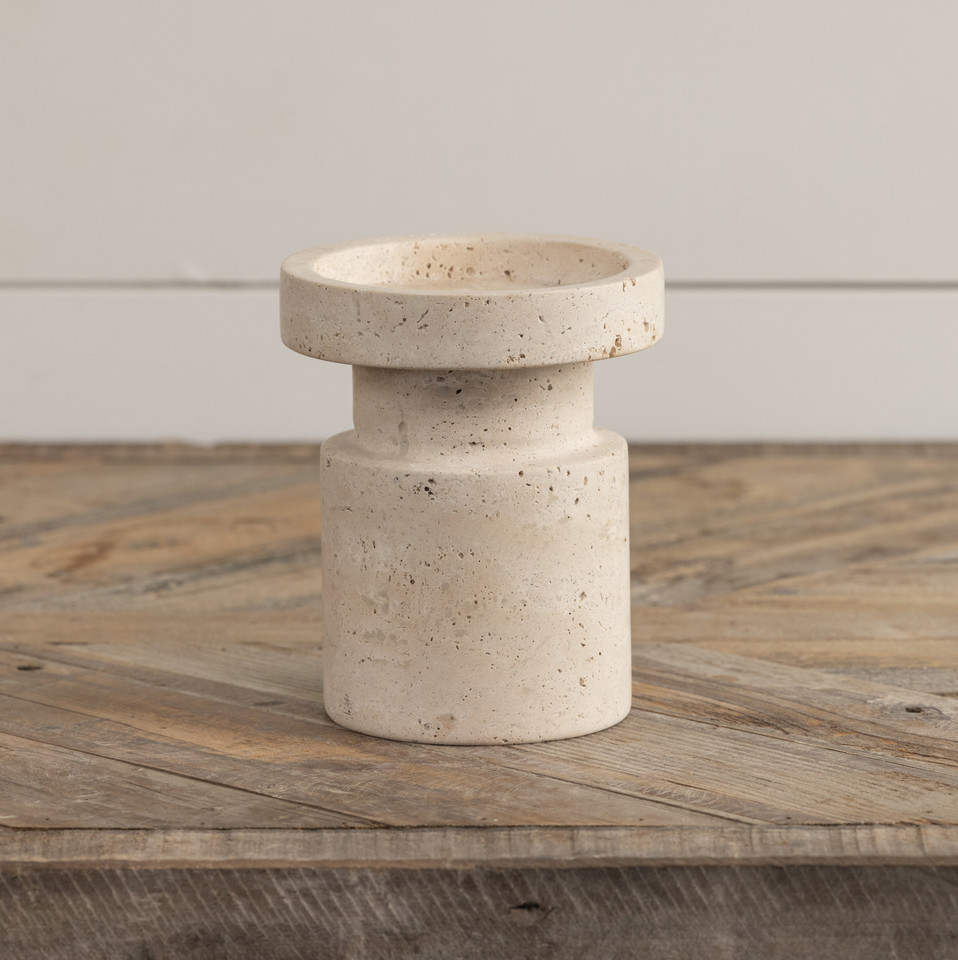5.25" STONE PILLAR CANDLE STAND