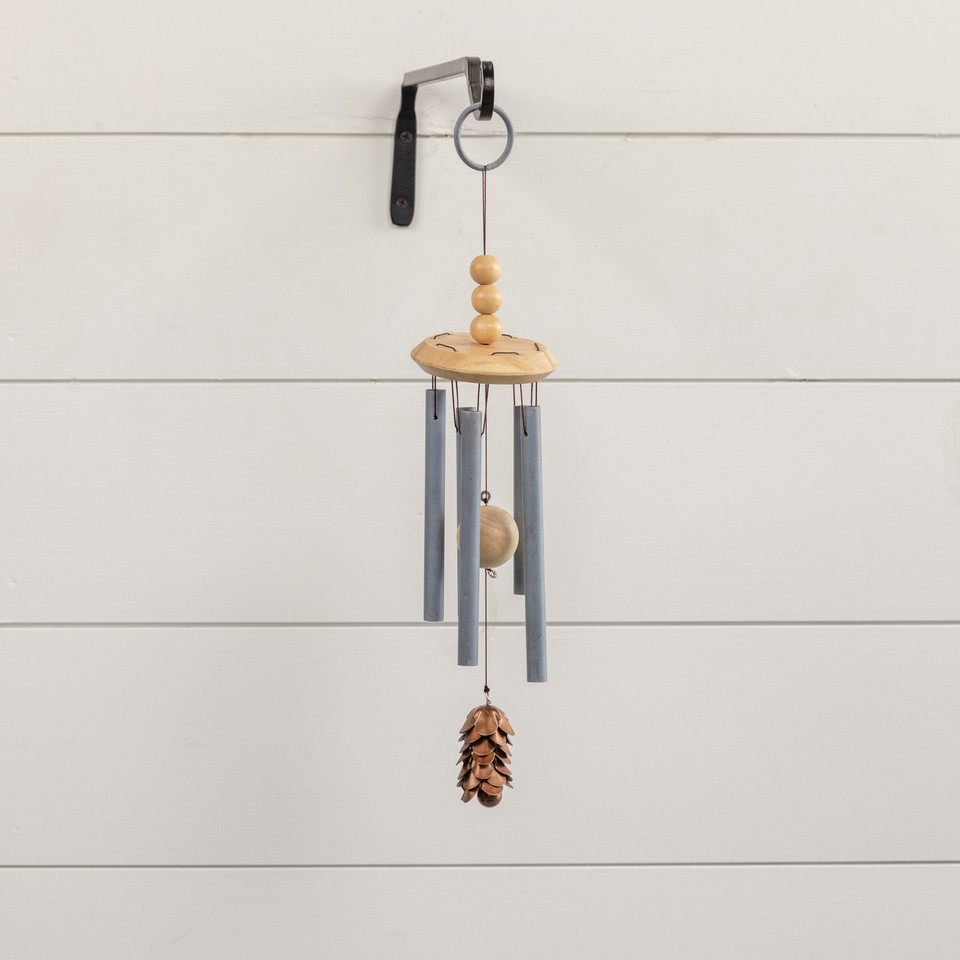 GREY WIND CHIME W/ PINECONE