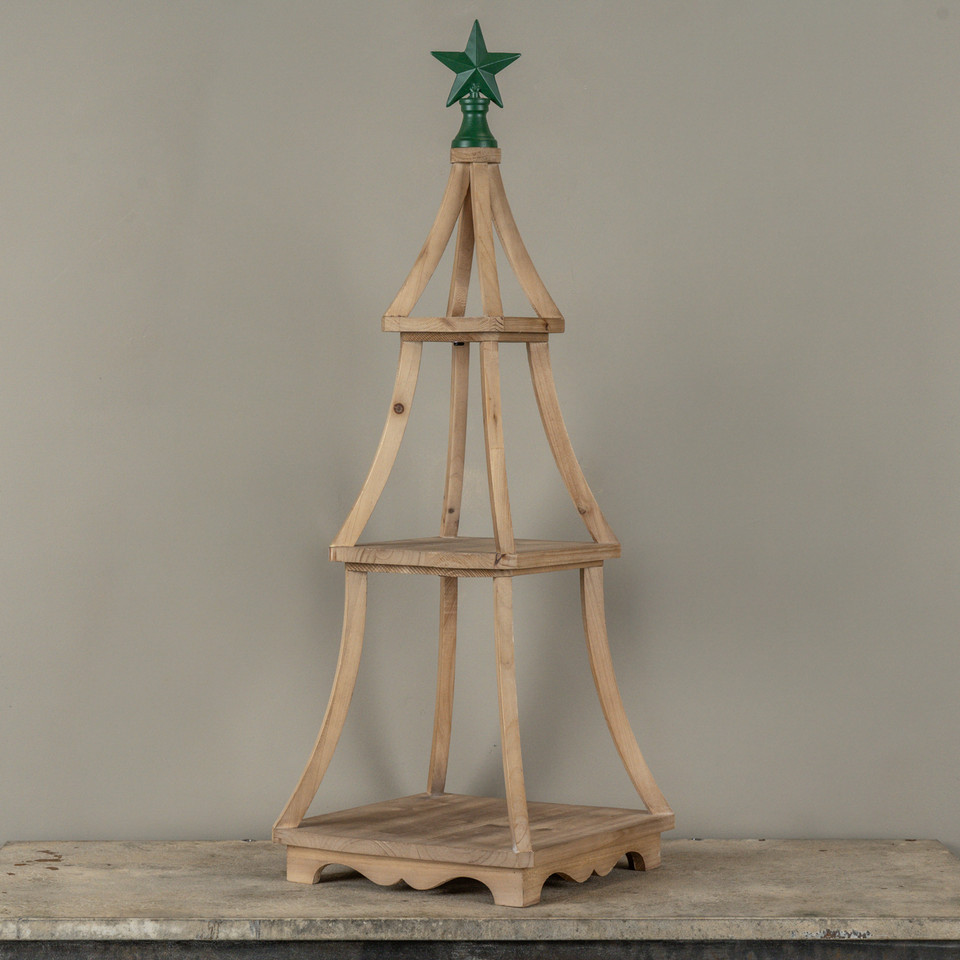 33.75" WOOD CHRISTMAS TREE W/ STAR