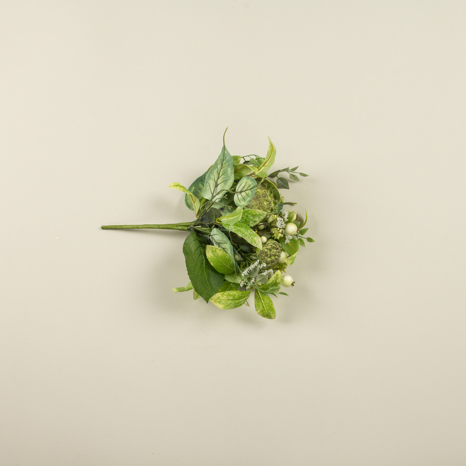17" CREAM LOTUS POD & BERRY BUSH