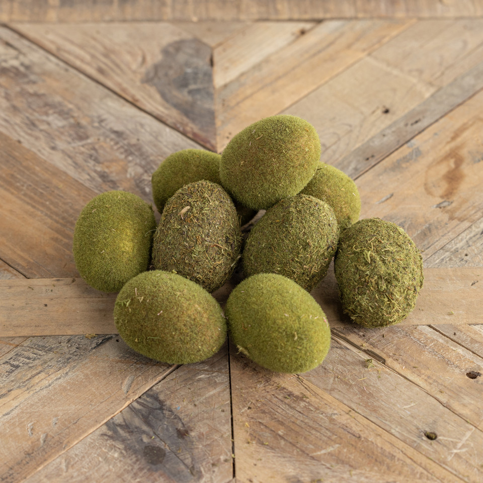 SET/ 9 BOXED MOSSY EGGS